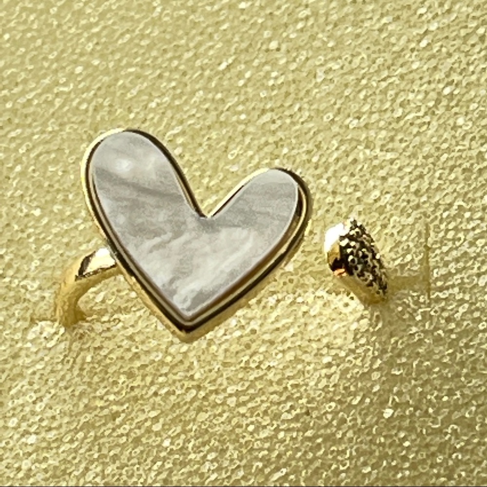 18K Gold Plated Elegant Shell Heart Adjustable Ring for Woman - Picture 12 of 16